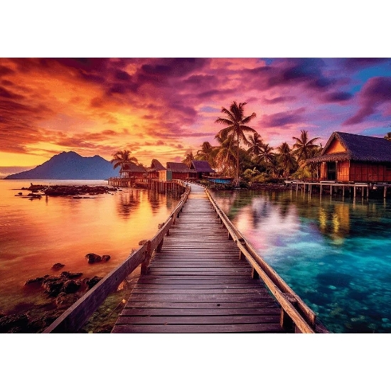 Imagine PUZZLE TREFL 1000 COLECTIA SUA APUS DE SOARE PESTE PARADIS POSTER INCLUS