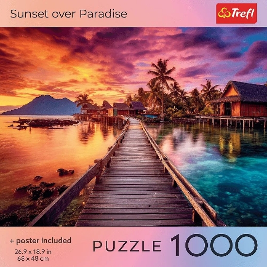 Imagine PUZZLE TREFL 1000 COLECTIA SUA APUS DE SOARE PESTE PARADIS POSTER INCLUS