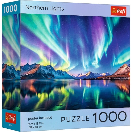 Imagine PUZZLE TREFL 1000 COLECTIA SUA AURORA BOREALA POSTER INCLUS