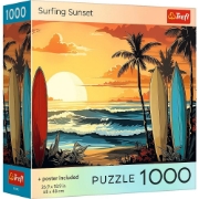 Imagine PUZZLE TREFL 1000 COLECTIA SUA APUS DE SOARE PENTRU SURF POSTER INCLUS
