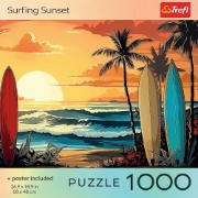 Imagine PUZZLE TREFL 1000 COLECTIA SUA APUS DE SOARE PENTRU SURF POSTER INCLUS