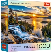 Imagine PUZZLE TREFL 1000 COLECTIA SUA APUS DE SOARE UIMITOR LA LAC POSTER INCLUS