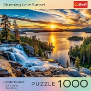 Imagine PUZZLE TREFL 1000 COLECTIA SUA APUS DE SOARE UIMITOR LA LAC POSTER INCLUS