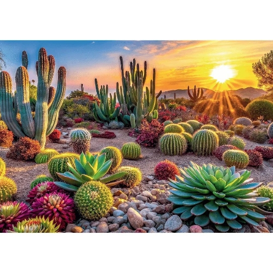 Imagine PUZZLE TREFL 1000 COLECTIA SUA FLORI DE DESERT POSTER INCLUS