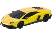 Imagine MASINA CU TELECOMANDA LAMBORGHINI AVENTADOR GALBEN CU SCARA 1 LA 24