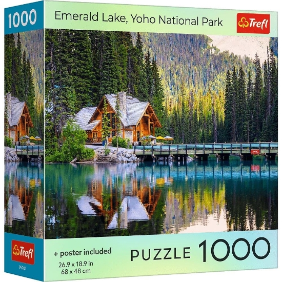 Imagine PUZZLE TREFL 1000 COLECTIA SUA LACUL EMERALD PARCUL NATIONAL YOHO POSTER INCLUS