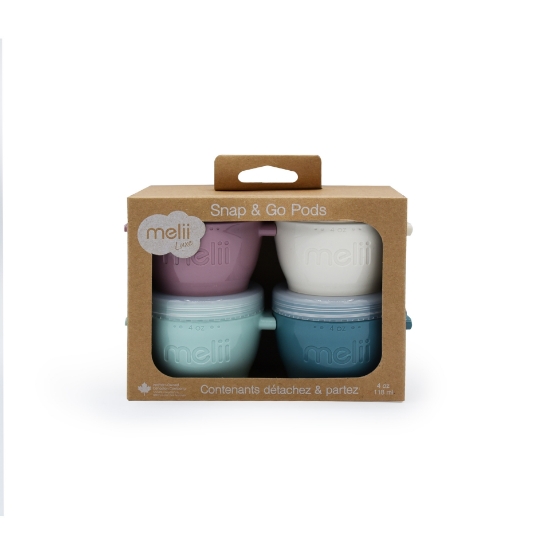 Imagine SET 4 RECIPIENTE SILICON SNAP&GO, MELII LUXE, 4*118 ML