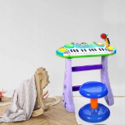 Imagine Instrument muzical pianină electronică Malplay cu scaun și microfon 45 cm înălțime albastru