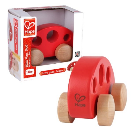 Imagine Hape Mini Furgoneta Roșie