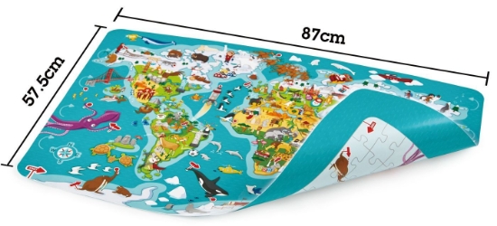 Imagine Hape Puzzle 2-în-1 Turul lumii