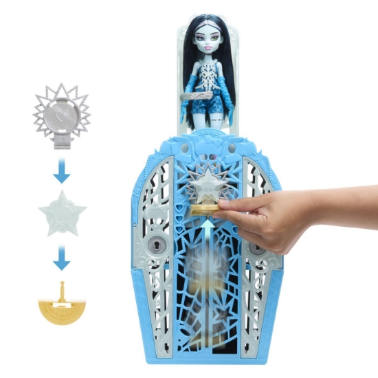 Imagine MONSTER HIGH PAPUSA FRANKIESTEIN CU DULAP REVELATOR SI ACCESORII