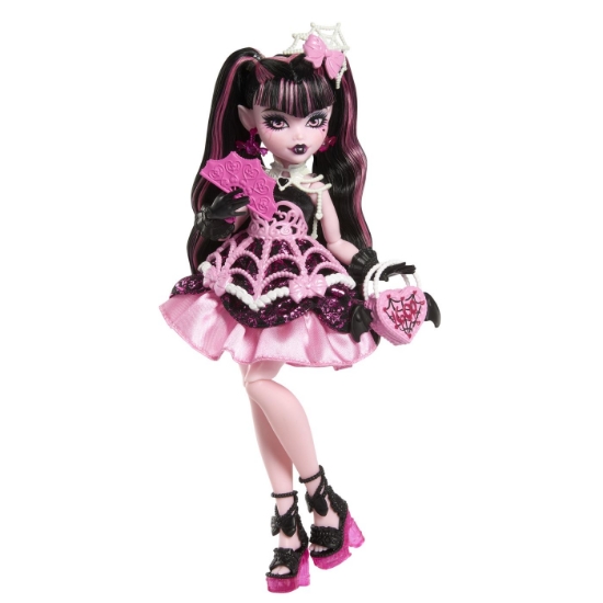 Imagine MONSTER HIGH ZIUA DE NASTERE DULCE SI INFRICOSATOARE PAPUSA DRACULAURA CU ACCESORII
