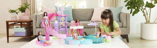 Imagine BARBIE SET DE JOACA PISCINA DE VIS CU ACCESORII