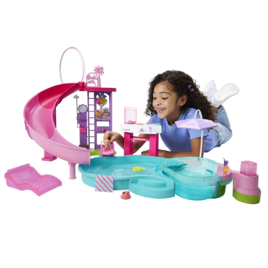 Imagine BARBIE SET DE JOACA PISCINA DE VIS CU ACCESORII