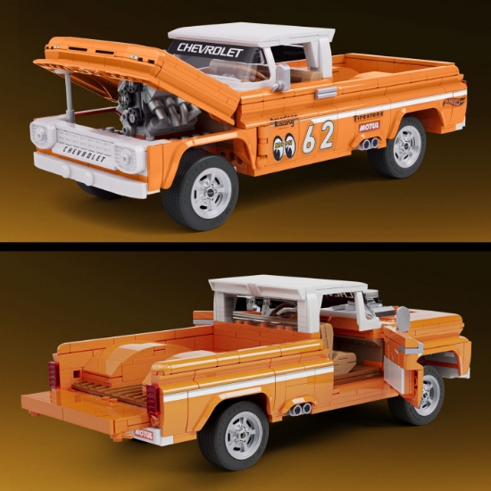 Imagine HOT WHEELS ELITE SERIES SET DE CONSTRUCTII CAMIONETA PERSONALIZATA CHEVROLET 1962
