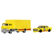 Imagine HOT WHEELS TRANSPORTATOR SAKURA SPRINTER CU MASINUTA TOYOTA COROLLA LEVIN SCARA 1 LA 64