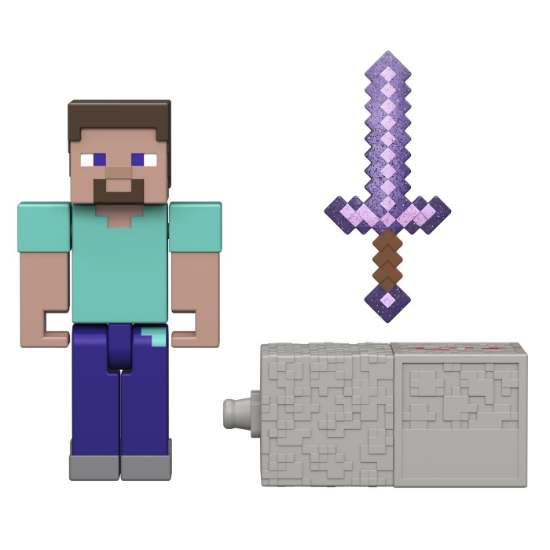 Imagine MINECRAFT CRAFT A BLOCK FIGURINA STEVE 8CM
