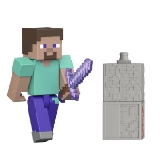 Imagine MINECRAFT CRAFT A BLOCK FIGURINA STEVE 8CM