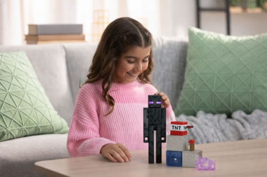 Imagine MINECRAFT CRAFT A BLOCK FIGURINA ENDERMAN 8CM