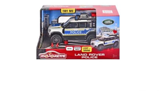 Imagine Majorette mașină de poliție Land Rover cu lumini și sunete