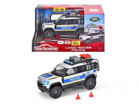 Imagine Majorette mașină de poliție Land Rover cu lumini și sunete