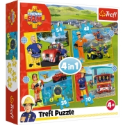 Imagine PUZZLE TREFL 4IN1 POMPIERUL SAM -  CURAJOSUL SAM