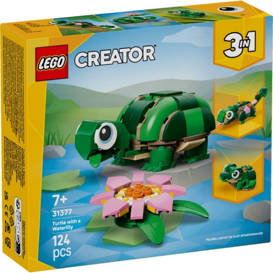 Imagine LEGO CREATOR BROASCA TESTOASA CU O FLOARE DE NUFAR 31377