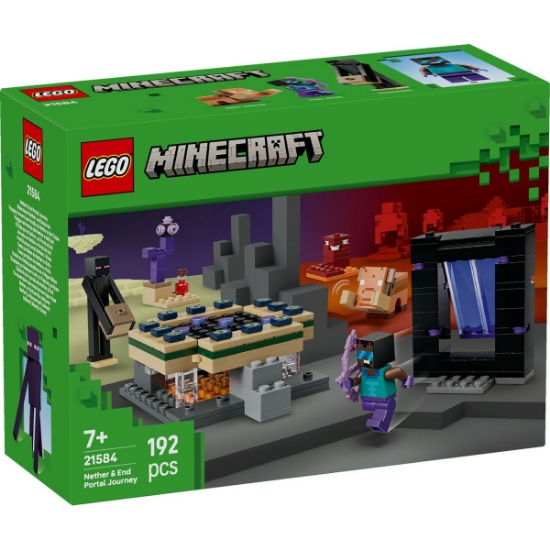 Imagine LEGO MINECRAFT CALATORIE PRIN PORTALURILE NETHER SI END 21584