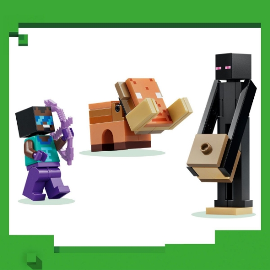Imagine LEGO MINECRAFT CALATORIE PRIN PORTALURILE NETHER SI END 21584