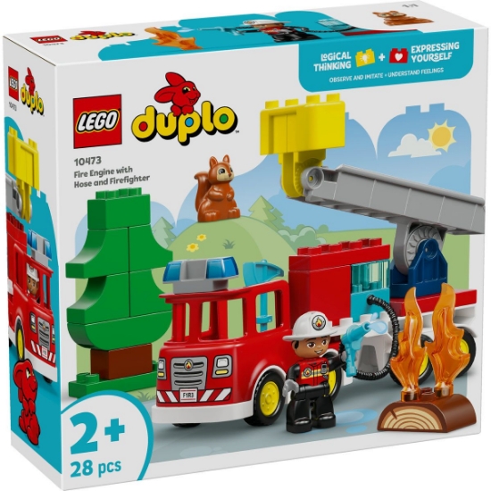 Imagine LEGO DUPLO CAMION DE POMPIERI CU FURTUN SI POMPIER 10473