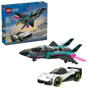 Imagine LEGO CITY AVION CU REACTIE VS MASINA 60489