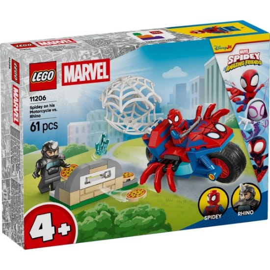 Imagine LEGO MARVEL SPIDEY PE MOTOCICLETA VS RHINO 11206
