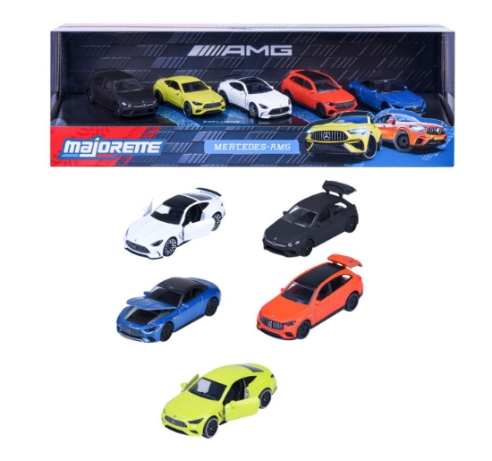 Imagine MAJORETTE SET 5 MASINUTE METALICE MERCEDES AMG 7.5CM