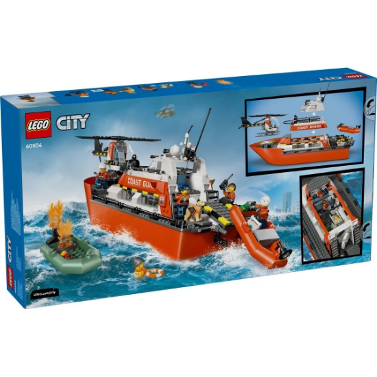 Imagine LEGO CITY BARCA DE SALVARE SI ELICOPTER ALE PAZEI DE COASTA 60504