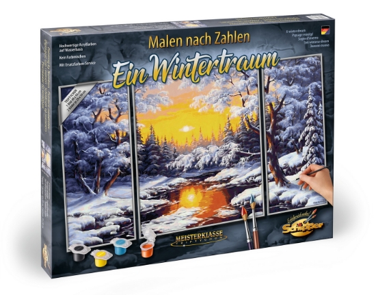 Imagine KIT PICTURA PE NUMERE SCHIPPER IARNA, 3 TABLOURI