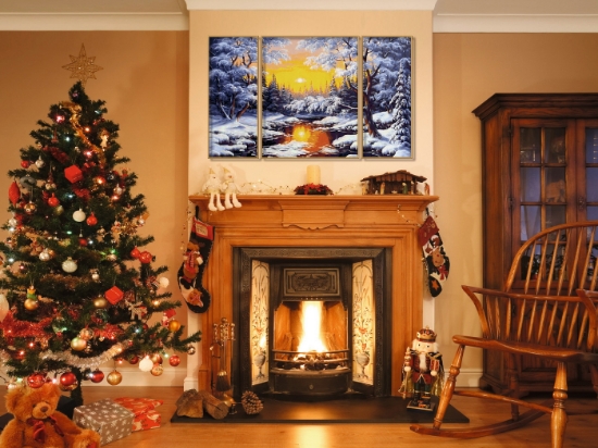 Imagine KIT PICTURA PE NUMERE SCHIPPER IARNA, 3 TABLOURI