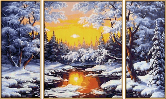 Imagine KIT PICTURA PE NUMERE SCHIPPER IARNA, 3 TABLOURI