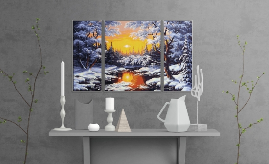 Imagine KIT PICTURA PE NUMERE SCHIPPER IARNA, 3 TABLOURI