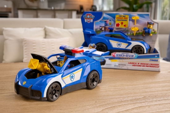 Imagine PATRULA CATELUSILOR CAUTA SI SALVEAZA SET MASINUTA DE SALVARE CU LUMINI SI SUNETE CRUISER SI FIGURINA CHASE 