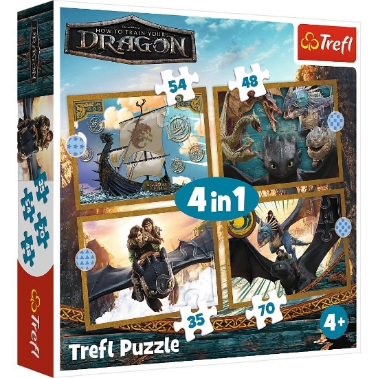 Imagine PUZZLE TREFL 4IN1 CUM SA ITI DRESEZI DRAGONUL ZILELE DRAGONULUI
