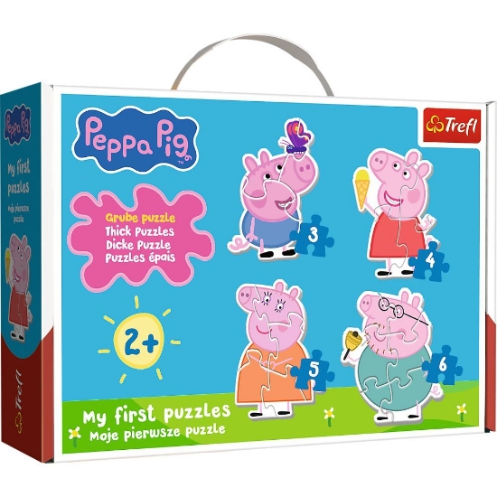 Imagine PUZZLE TREFL BABY CLASIC PEPPA PIG PURCELUSUL CLASIC PRINTRE PRIETENI