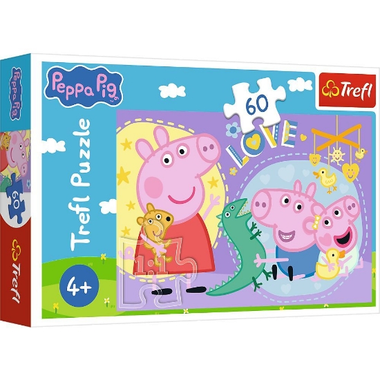 Imagine PUZZLE TREFL 60 PEPPA PIG PURCELUSUL FERICIT PEPPA