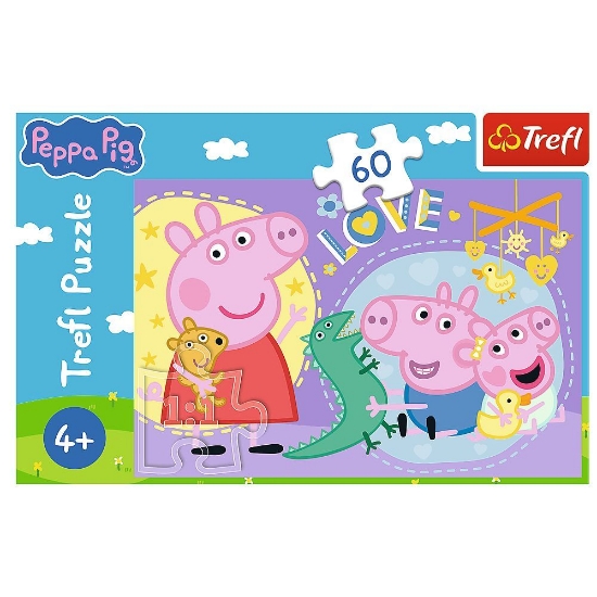 Imagine PUZZLE TREFL 60 PEPPA PIG PURCELUSUL FERICIT PEPPA