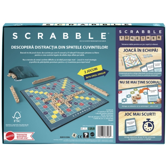 Imagine JOC SCRABBLE 2 IN 1 DIN LEMN IN LIMBA ROMANA