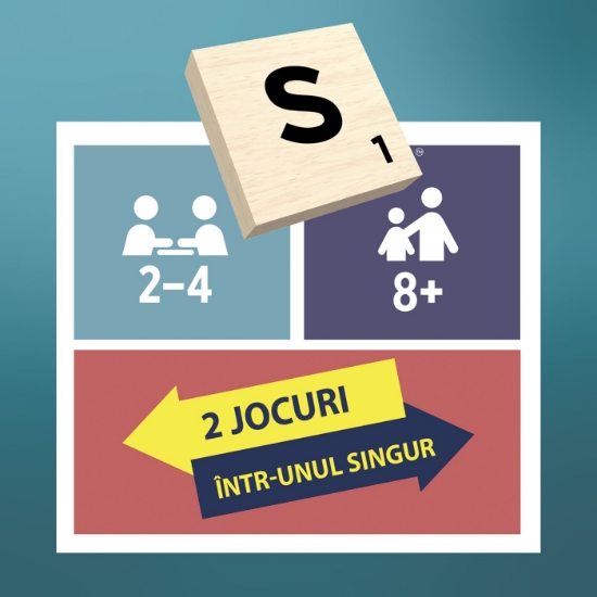 Imagine JOC SCRABBLE 2 IN 1 DIN LEMN IN LIMBA ROMANA