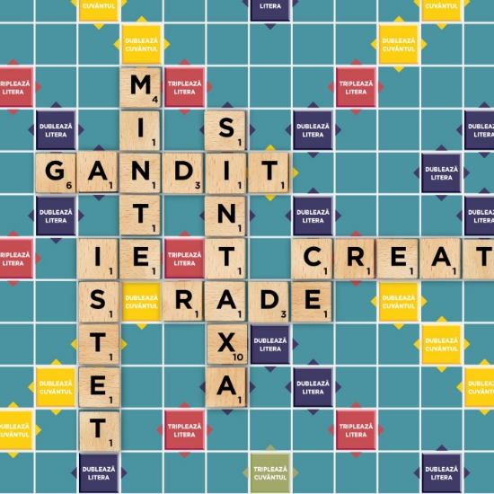 Imagine JOC SCRABBLE 2 IN 1 DIN LEMN IN LIMBA ROMANA
