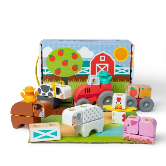 Imagine MELISSA AND DOUG SET DE CONSTRUCTIE DIN LEMN FERMA