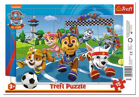 Imagine PUZZLE TREFL 15 CU CADRU PATRULA CATELUSILOR CAINI DE AJUTOR