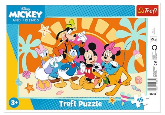 Imagine PUZZLE TREFL 15 CU CADRU INTREBARI DESPRE MICKEY MOUSE