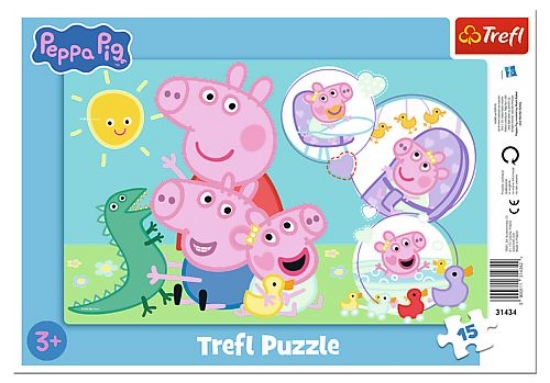 Imagine PUZZLE TREFL 15 CU CADRU PEPPA PIG CEA MAI DRAGUTA PURCELUSA